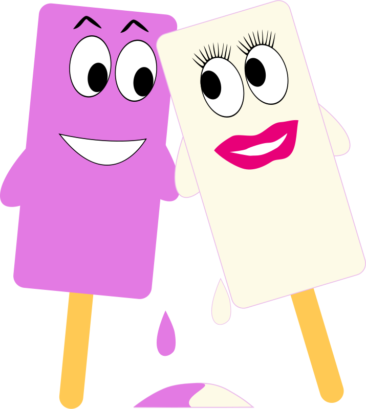Girl and boy with ice cream